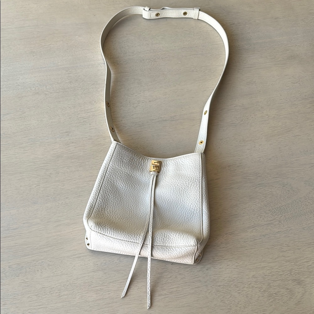 Rebecca Minkoff Cream Studded Leather Shoulder Bag